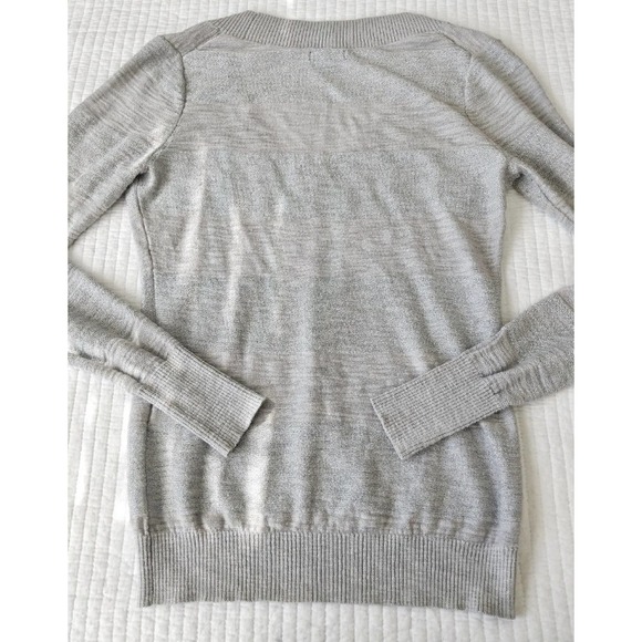 Express Size Small Silver V-Neck Sweater - Picture 3 of 4